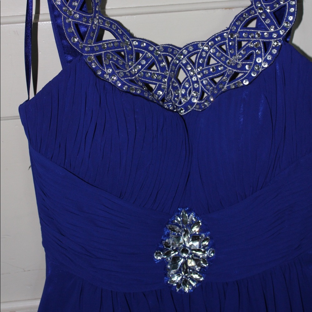 Dark blue homecoming dress with jewels